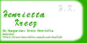 henrietta krecz business card